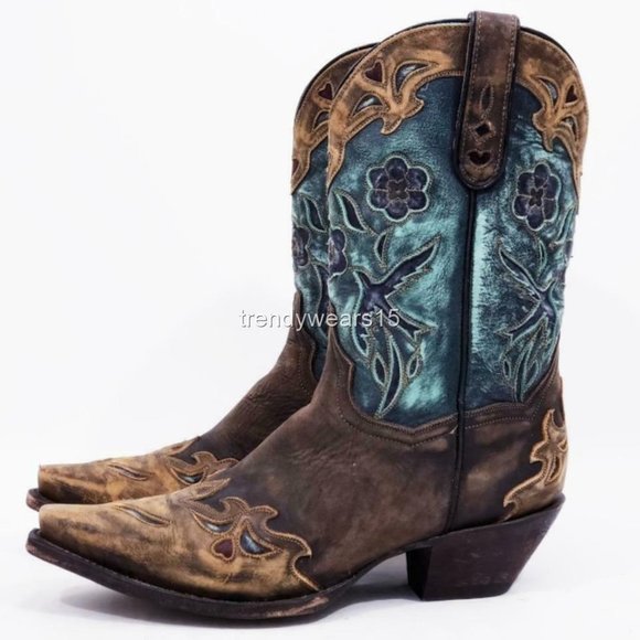 DAN POST DP3544 VINTAGE BLUEBIRD WESTERN BOOTS - Picture 2 of 12